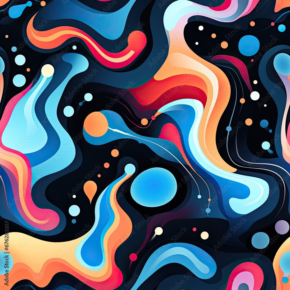 Colourful seamless space pattern