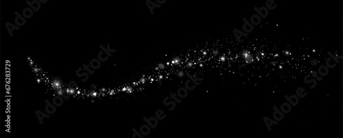 Glow light effect. Vector illustration. Christmas flash. dust.Realistic falling snow.Christmas background.Isolated on transparent background.