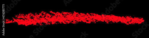 Kreidezeichnung mit roter Farbe auf schwarz - Farbstreifen