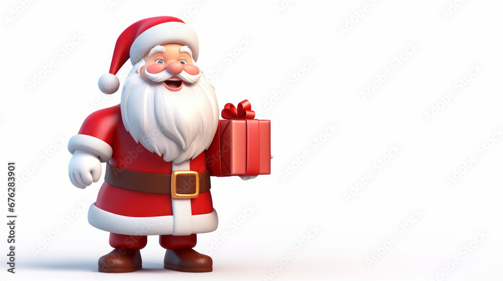 Happy christmas Santa Claus with bag of gifts box Happy christmas Santa Claus with bag of gifts box