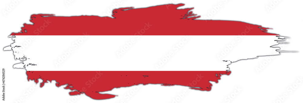 Austria flag on brush paint stroke.
