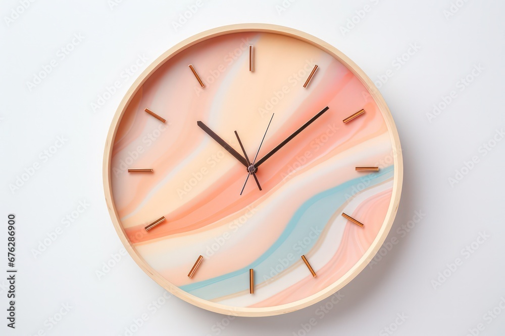 Concept of time Analog clock on pastel simple modern style background for banners, flyers, posters or websites. Concept of time Analog clock on pastel simple modern style background for banners, flyers, posters or websites.