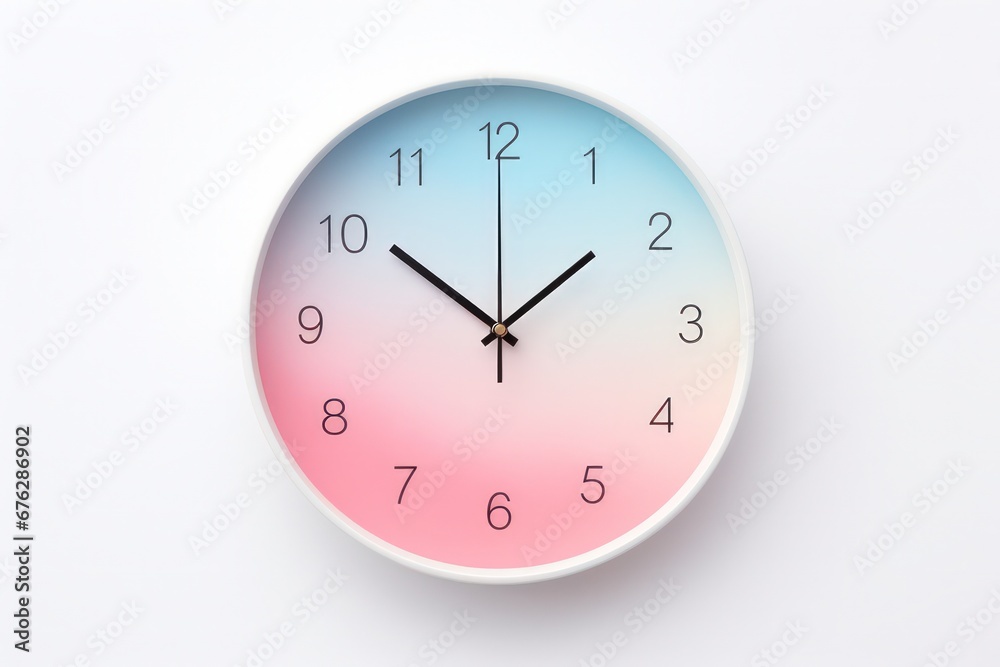 Concept of time Analog clock on pastel simple modern style background for banners, flyers, posters or websites.	