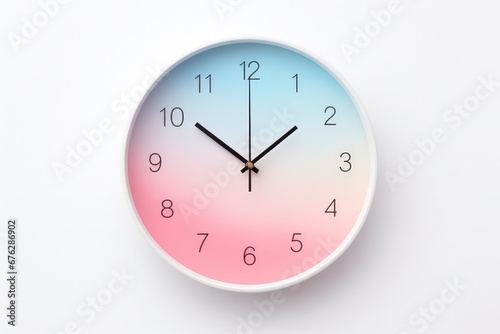 Concept of time Analog clock on pastel simple modern style background for banners, flyers, posters or websites. 