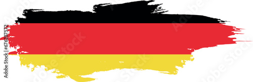 Germany flag on brush paint stroke. 