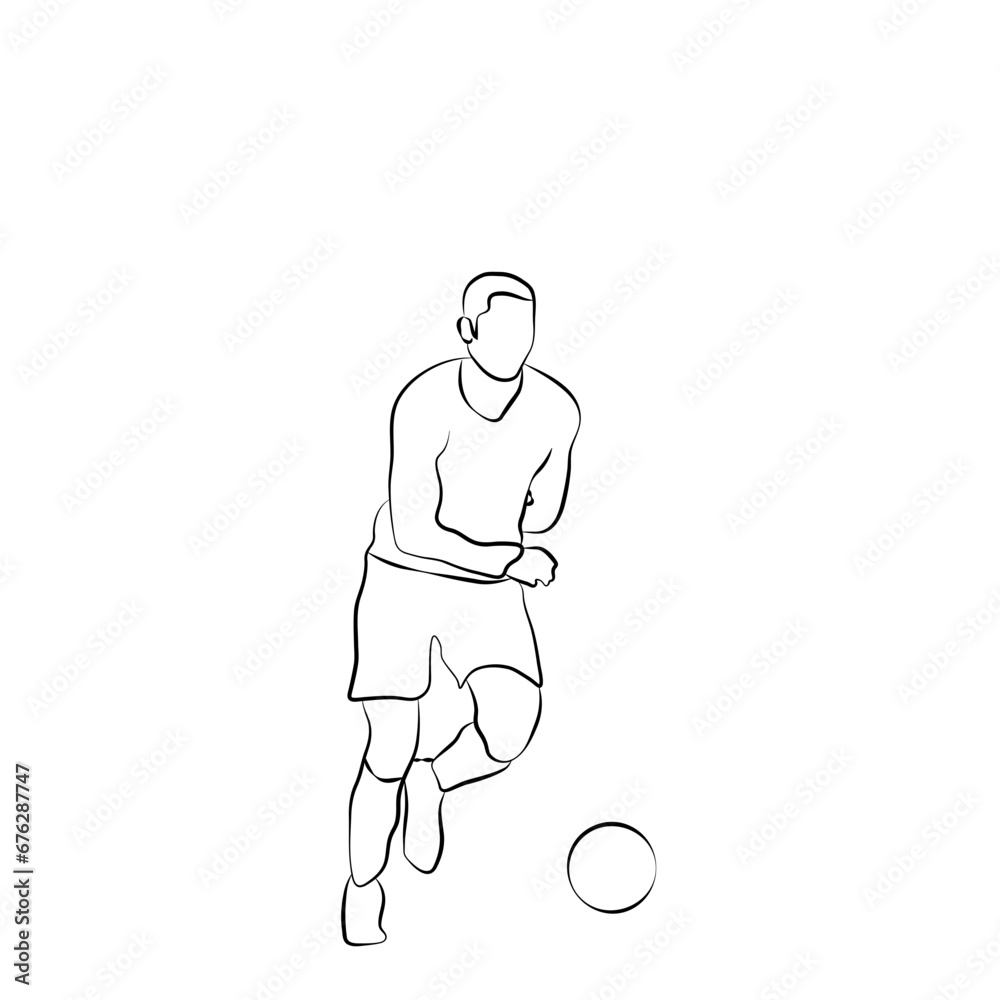 Guy Playing Soccer Athlete Line Art, hand drawn of a football player.champion, championship, contour, guy, match, Guy Playing Soccer Athlete Line Art, hand drawn of a football player.champion, championship, contour, guy, match,