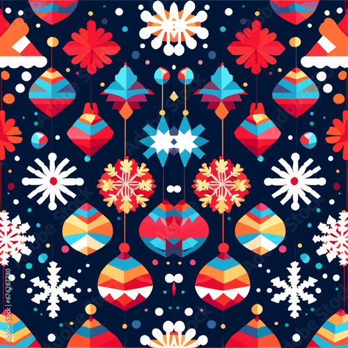 Seamless Christmas pattern with snowflakes. Vector illustration.
