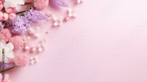 Spring flowers on pink background © Diamanddog 76