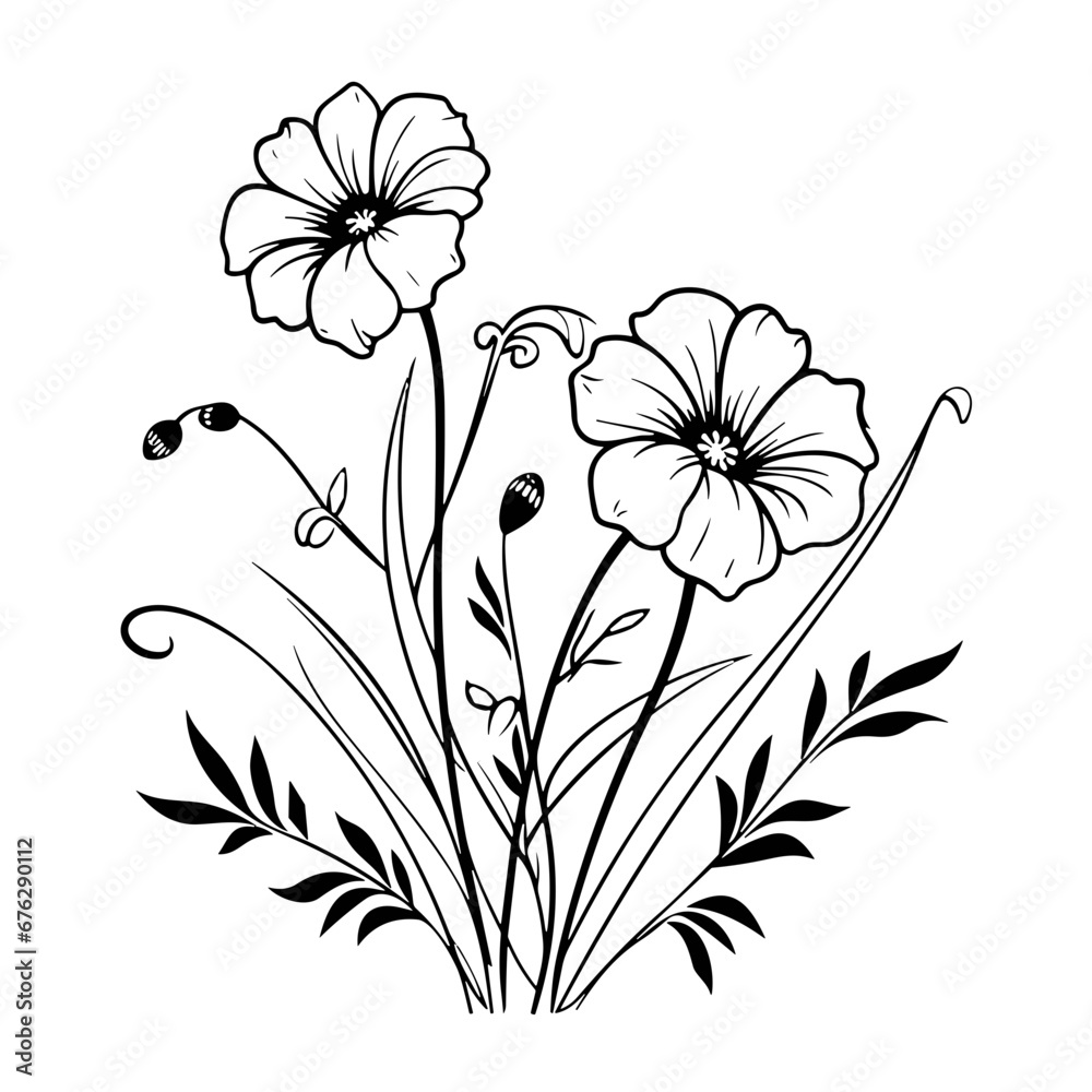line drawing, line art png, line art prints, spring clipart, line art ...