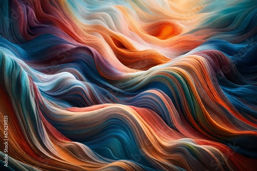 Waves of multicolor light washing over the canvas.