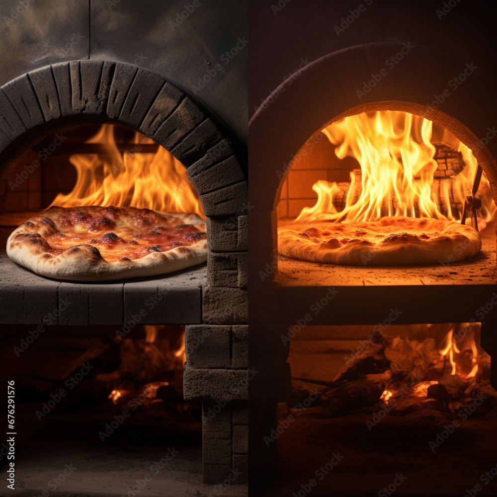 Wood-burning pizza oven created with Generative Ai
