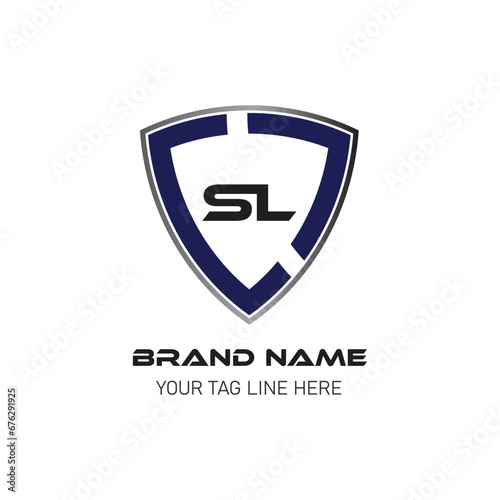 Free Download SL BRAND LETTER LOGO DESIGN VECTOR shield logo - GFXLoad