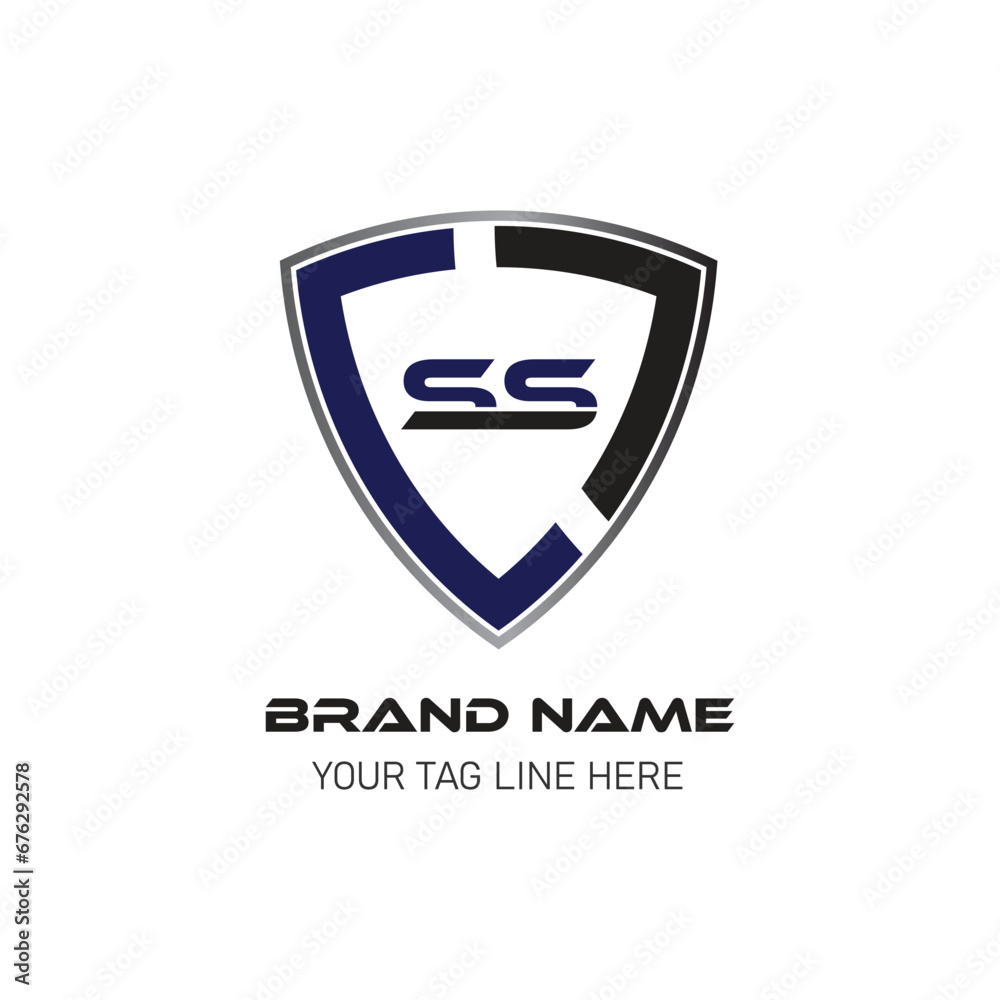 SS BRAND LETTER LOGO DESIGN VECTOR shield logo SS BRAND LETTER LOGO DESIGN VECTOR shield logo
