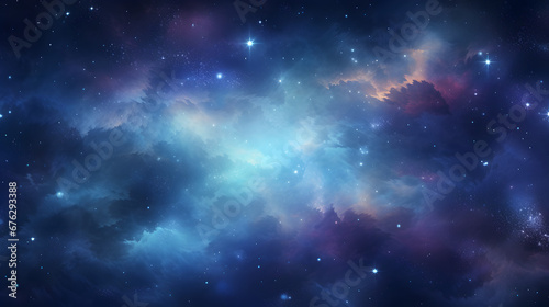 Night sky - Universe filled with stars  nebula and galaxy. Generative Ai.