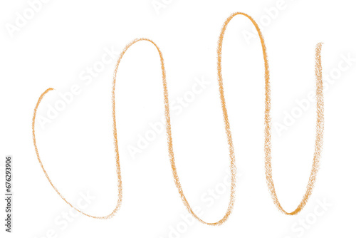 Orange pencil strokes isolated on transparent background