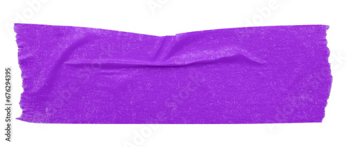 purple crumpled torn tape isolated on transparent background