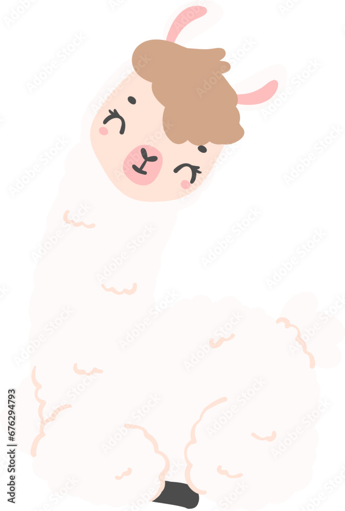 Cute Happy Llama cartoon illustration Cute Happy Llama cartoon illustration