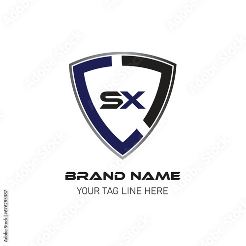Free Download SX BRAND LETTER LOGO DESIGN VECTOR shield logo - GFXLoad