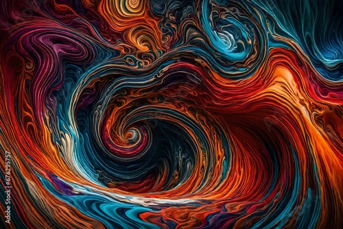 Vibrant liquid vortexes swirling in an abstract whirlpool of colors
