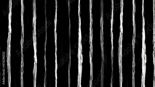 Seamless hand drawn vertical pinstripe pattern made of fine wonky white stripes on black background marble texture. Generative Ai