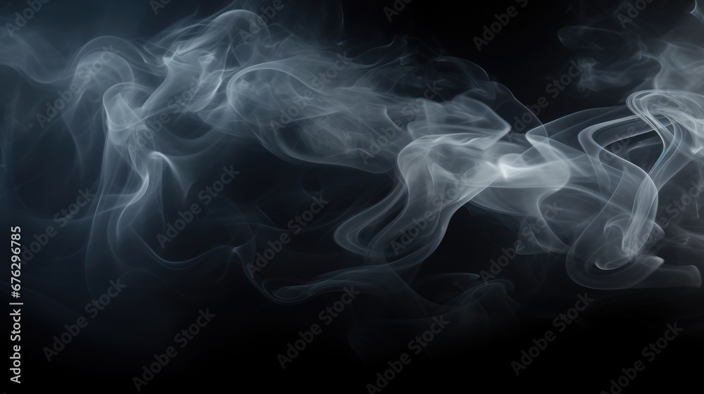 Fototapeta premium Abstract smoke on black background. Smoke background