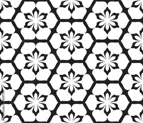 Seamless abstract background with floral ornament. Vector illustration.
