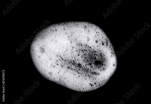  liquid white foam from soap or shampoo or shower gel Abstract soap bubbles. Set foam, and soap bubble isolated on black, with clipping path texture and background.