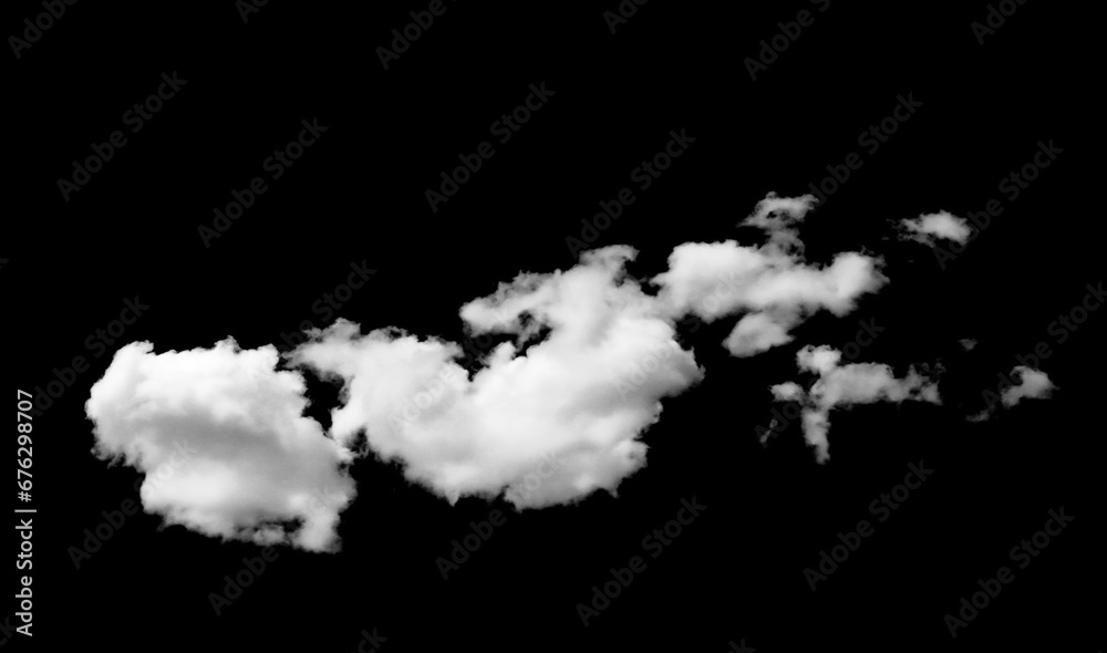 Set of white clouds or smog for design isolated on a black background. Set of white clouds or smog for design isolated on a black background.