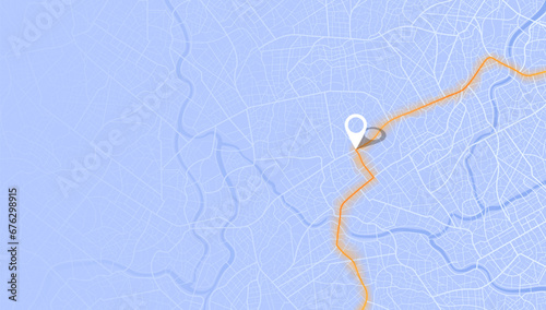 Urban map for travel. Multiple destinations with location system. Abstract map city. Direction markers for navigation to town. Location system. Route distance data, path turns. destination tag, Vector