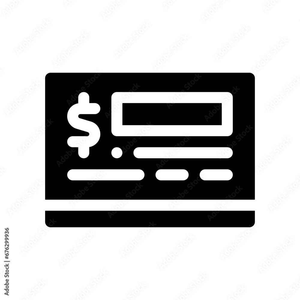 cheque glyph icon cheque glyph icon