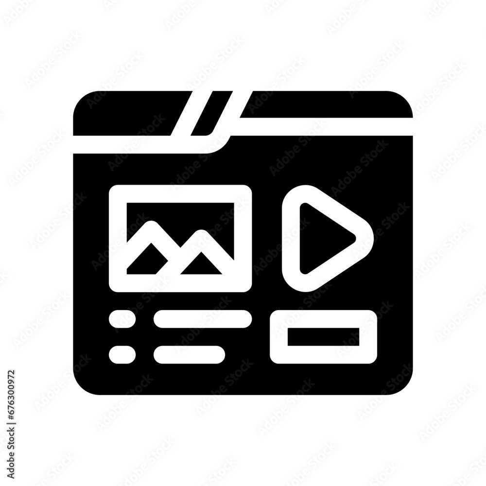 content marketing glyph icon