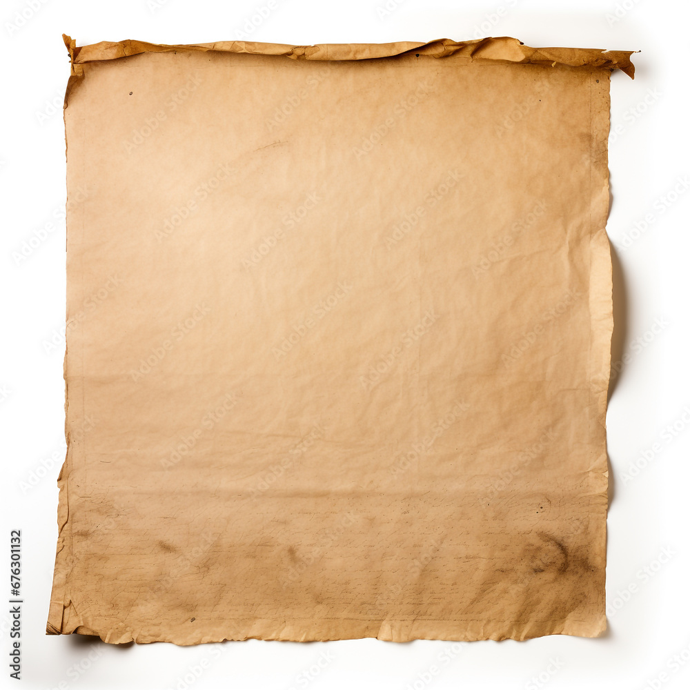 texture of a old paper isolated on white background - obrazy, fototapety, plakaty 