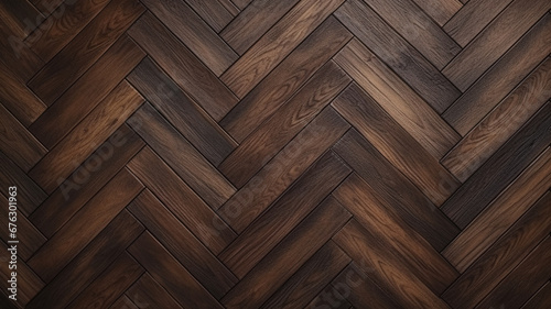 dark oak wooden floor background. - Herringbone pattern.