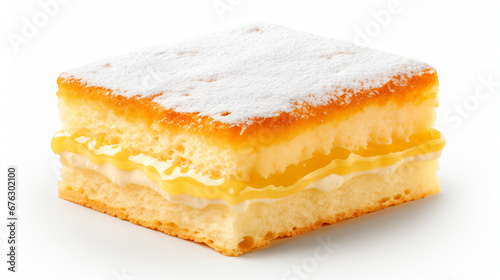 Sponge cake isolated on white background
