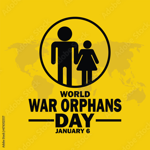 World War Orphans Day. Vector illustration. January 6. Suitable for greeting card, poster and banner.