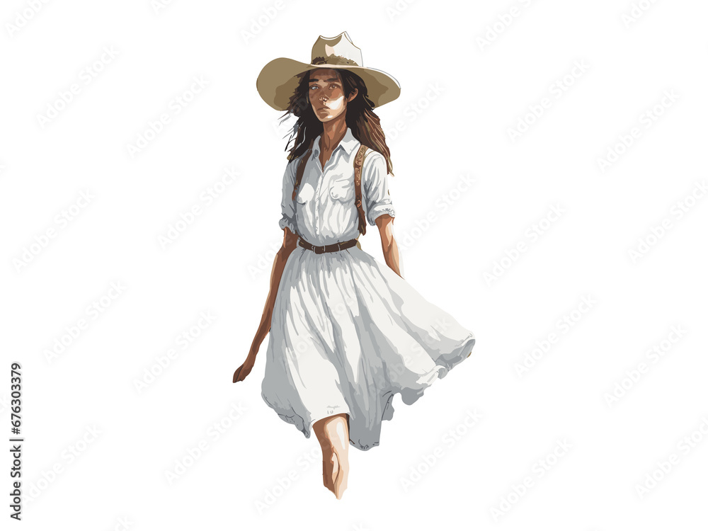 Watercolor Countryside Girl With Cowboy Hat, in a wheat field, Clip Art.
Watercolor Countryside Girl With Cowboy Hat, in a wheat field, Clip Art.