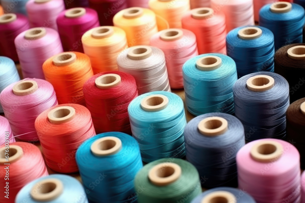 Sewing threads as a multicolored background close up. Sewing threads as a multicolored background close up.