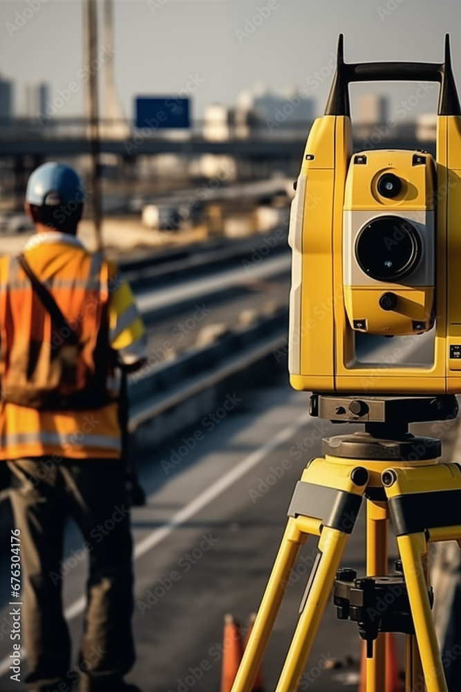 The construction of highway Survey engineers use theodolite Total Station, robotic total station or 3D Laser Scanner.