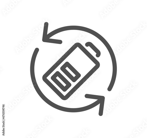 Batteries related icon outline and linear vector.