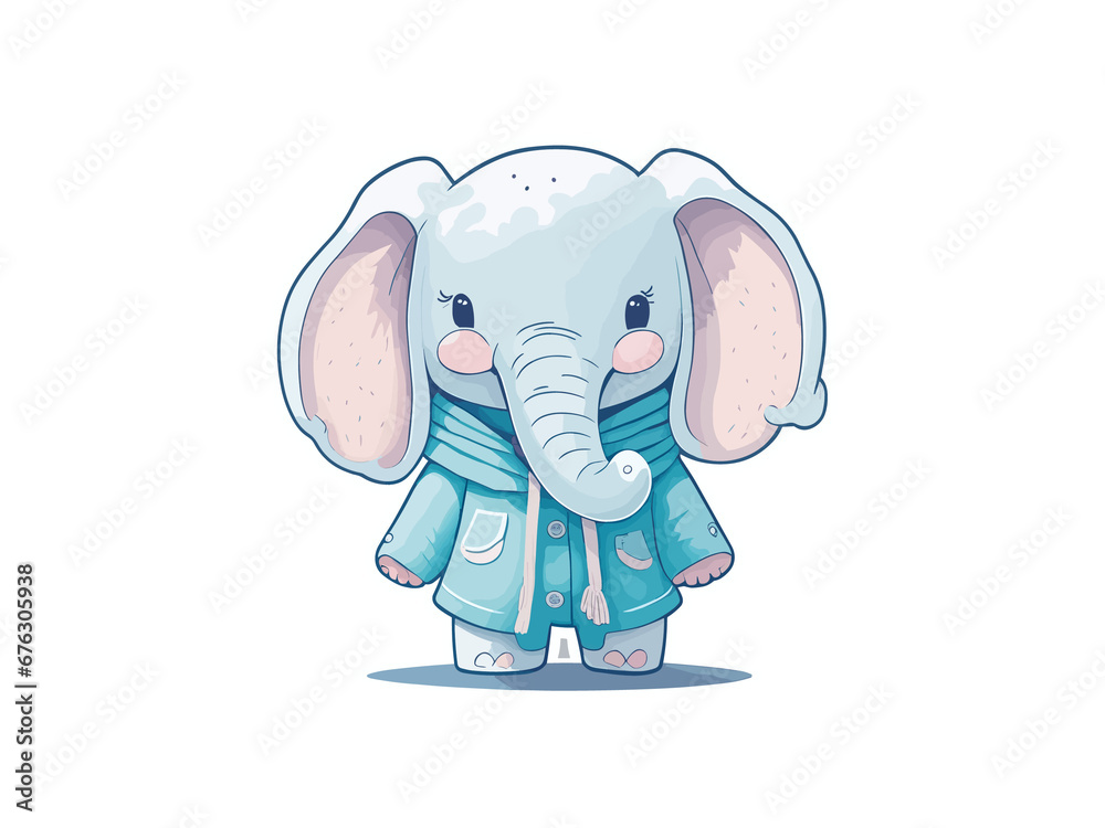 Watercolor Cute Baby Elephant Png Clip Art
