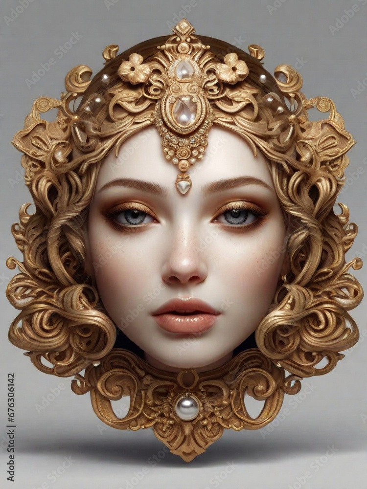 painting a beautiful fantasy empress isolated white background. ai generative painting a beautiful fantasy empress isolated white background. ai generative