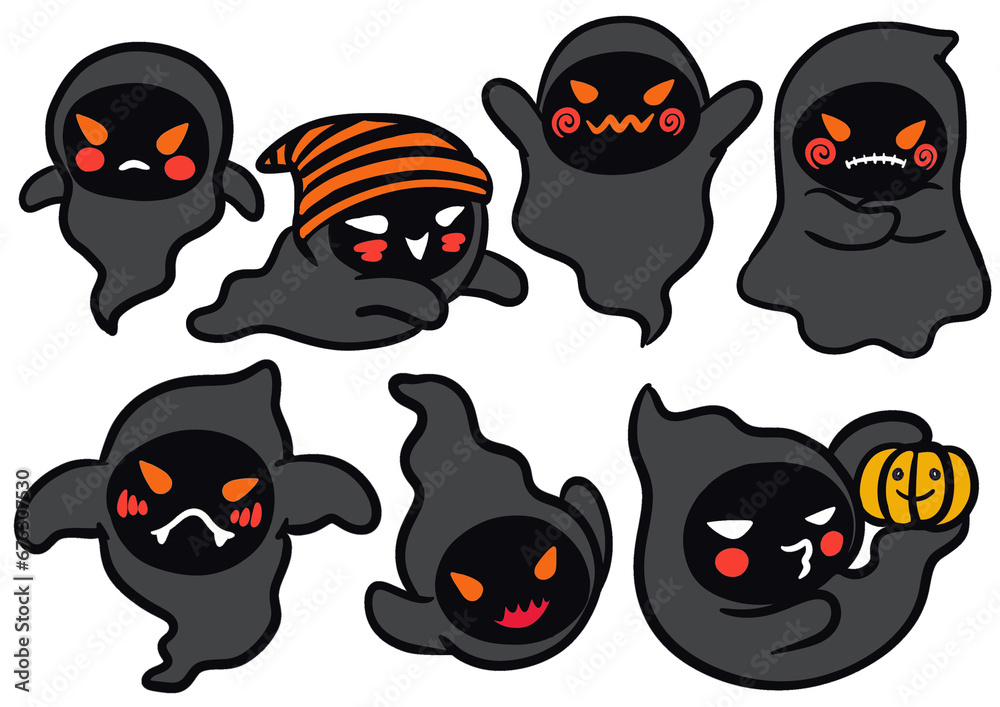 halloween monsters set