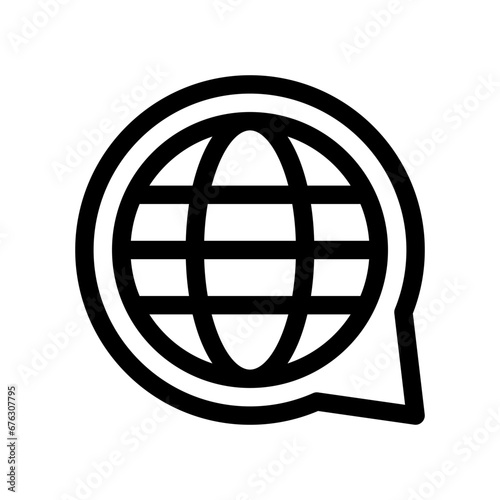 globe line icon