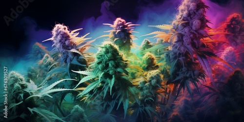 Bright and colorful marijuana poster photo