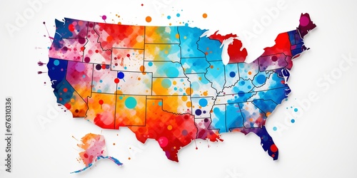 USA modern minimalistic map photo