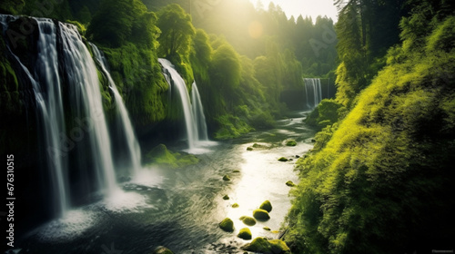 waterfall in the mountains