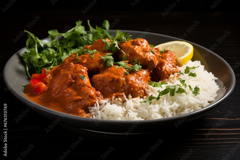Spice Symphony: Indian Chicken Tikka Masala with Spiced Curry Sauce Spice Symphony: Indian Chicken Tikka Masala with Spiced Curry Sauce