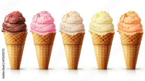 ice cream cone on white background