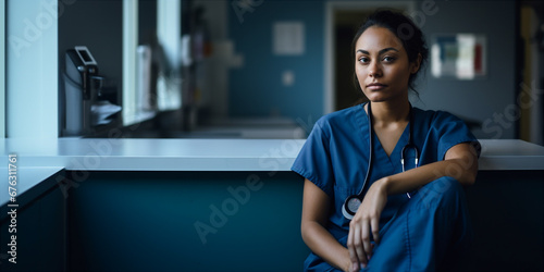 tired nurse on break