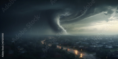 city during a tornado photo